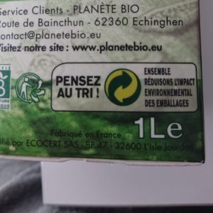 Emballage carton avec logo recyclage triman